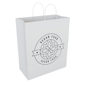 Printed White Paper Bag | Twist Handle (Large)